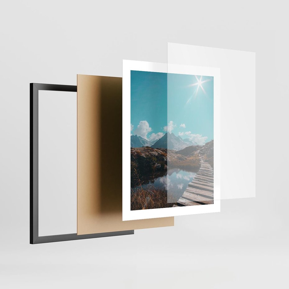Plakat w ramie 40x50 - Inspirujący Pejzaż - ścieżka, górska - rama czarna