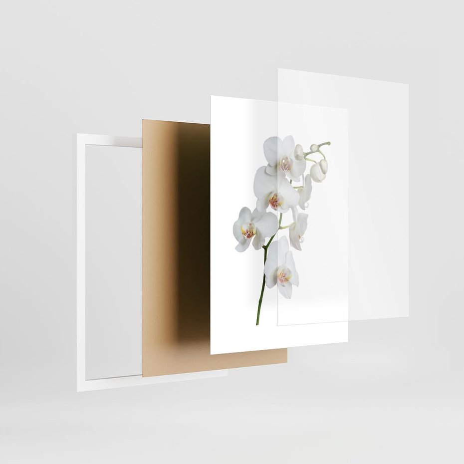 Plakat w ramie 50x70 - Ekskluzywny Relaks - storczyk, spa - rama biała