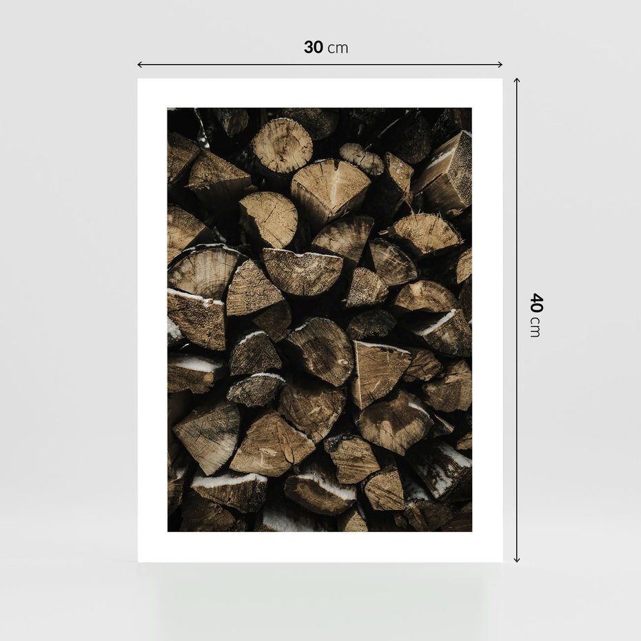 Plakat bez ramy 30x40 - Piękno Prostej Formy - drewno, kłody