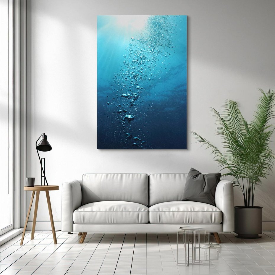 Obraz na płótnie 80x120 - Gra Bąbelków - woda, bąbelki