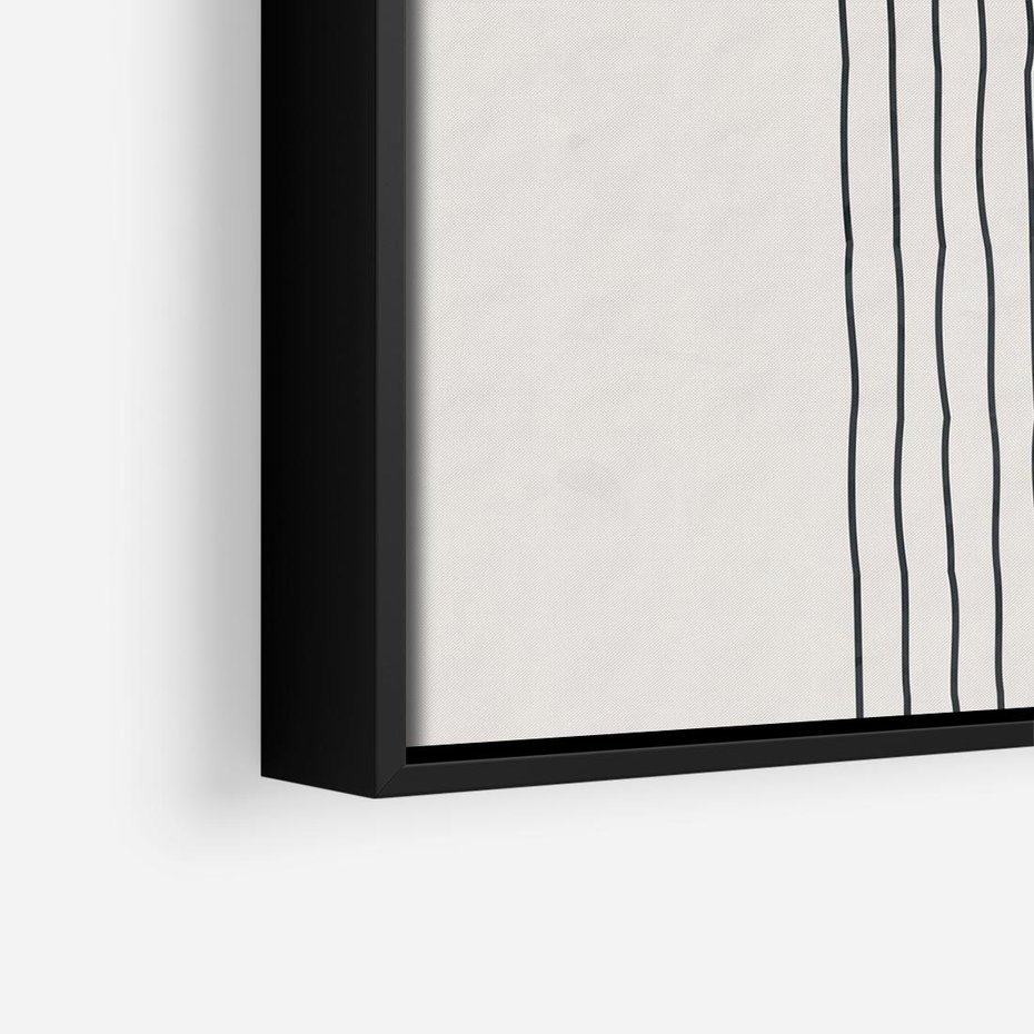 Obraz w ramie 50x50 - Bezczasowe Wspomnienia - abstrakcyjna akwarelowa plama, nieregularne kreski - rama czarna