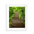 Plakat w ramie 40x50 - Magia Leśnej Ścieżki - ścieżka, w lesie - rama biała