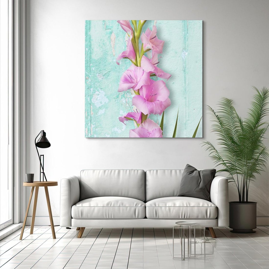 Obraz na płótnie 70x70 - Piękno w delikatności - kwiaty, różowe