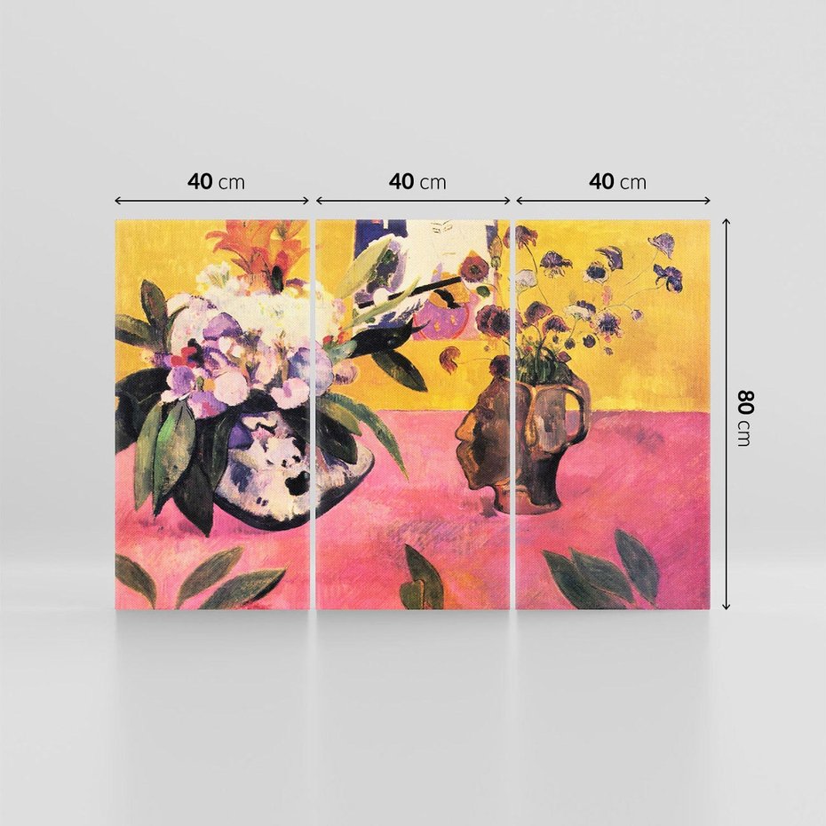 Obraz na płótnie 120x80 - Still Life with Head-Shaped Vase and Japanese Woodcut 1889, Paul Gauguin - Reprodukcja - reprodukcja, obraz na płótnie