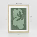 Plakat w ramie 30x40 - Kształty Zieleni - abstrakcyjny kształt, zielony plakat - rama drewno
