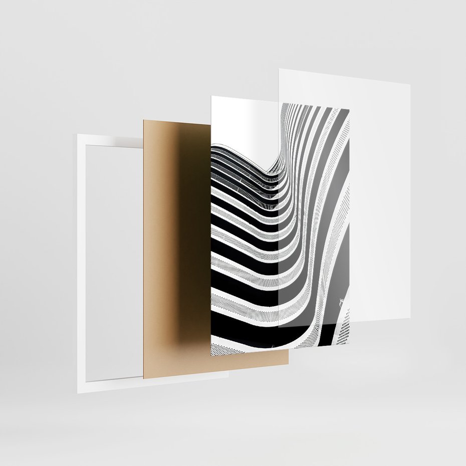 Zestaw obrazy w ramie 40x50 galeria - Sztuka, współczesna, architektura - rama biała