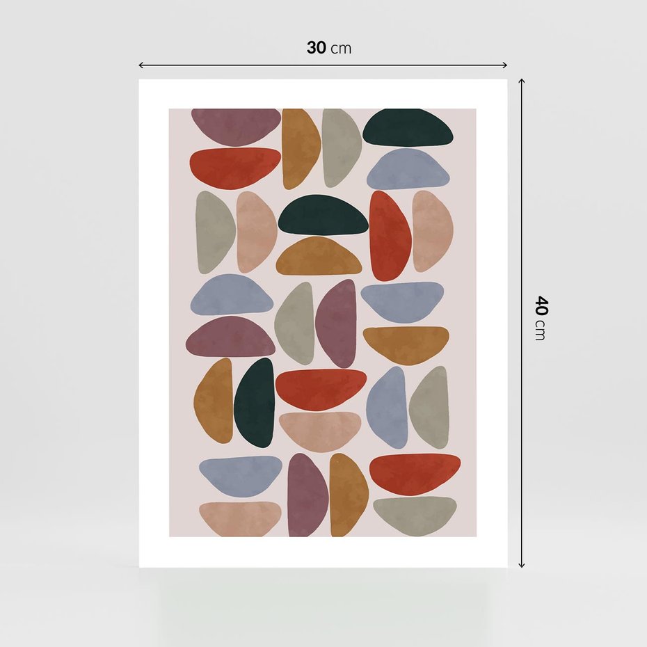 Plakat bez ramy 30x40 - Kolorowe Echo Boho - abstrakcyjny obraz, geometryczna kompozycja