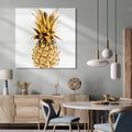 Obraz na płótnie 40x40 - Ekskluzywny Akcent - złoty, ananas