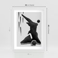 Plakat w ramie 30x40 - Czarno-Biała Grafika Postaci - nowoczesna grafika, plakat - rama biała