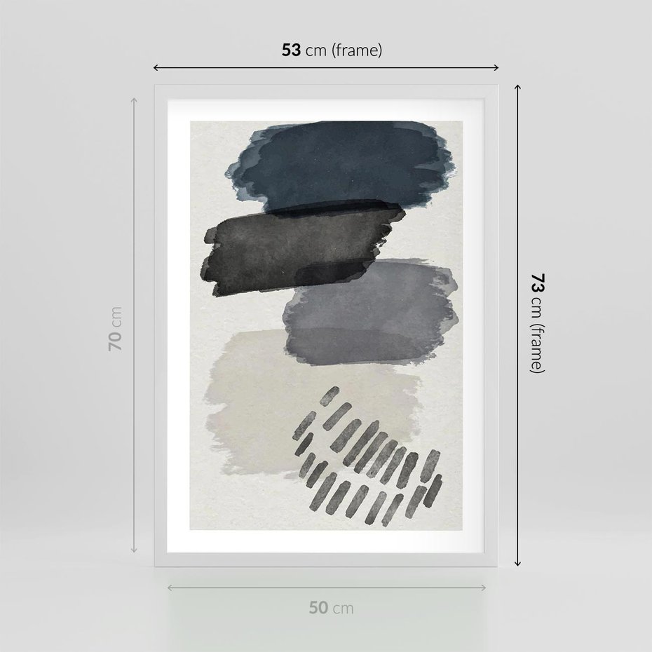 Plakat w ramie 50x70 - W Stylu Akwareli - nowoczesny plakat, abstrakcja - rama biała