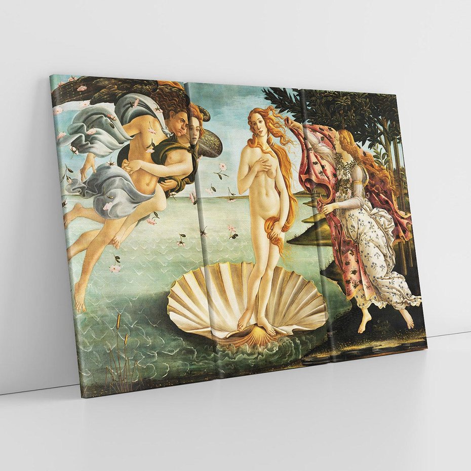 Obraz na płótnie 120x80 - "Narodziny Wenus" (1485), Sandro Botticelli - Reprodukcja - reprodukcja, obraz na płótnie