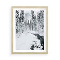 Plakat w ramie 50x70 - Spokój Zimowego Lasu w Górach - zima w lesie, w górach - rama drewno