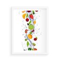 Plakat w ramie 50x70 - Kulinarne Inspiracje - owoce, woda - rama biała