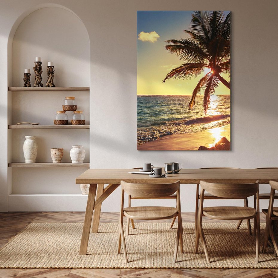 Obraz na płótnie 70x100 - Rajski Widok - zachód słońca,
