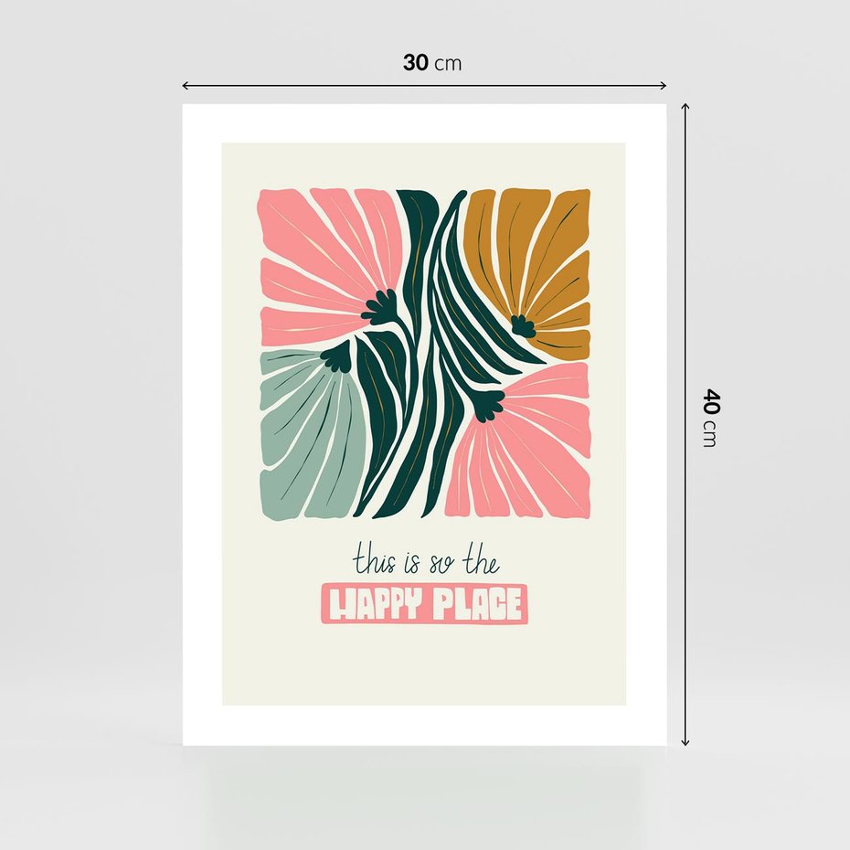 Plakat bez ramy 30x40 - Impresje kwiatowej abstrakcji - retro kwiatowa grafika, kompozycja