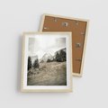 Plakat w ramie 40x50 - Krajobraz Sepii: Domek w Górach - domek w górach, góry - rama drewno