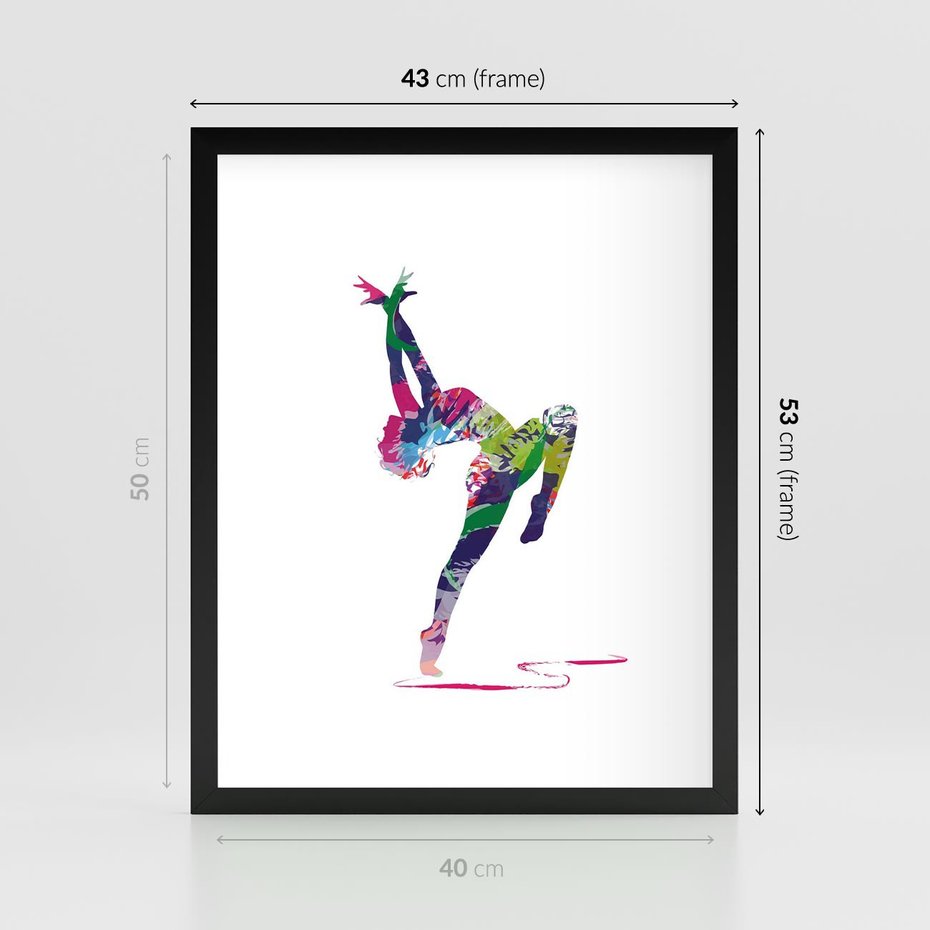 Plakat w ramie 40x50 - Taniec w akwareli - taniec, akwarela - rama czarna