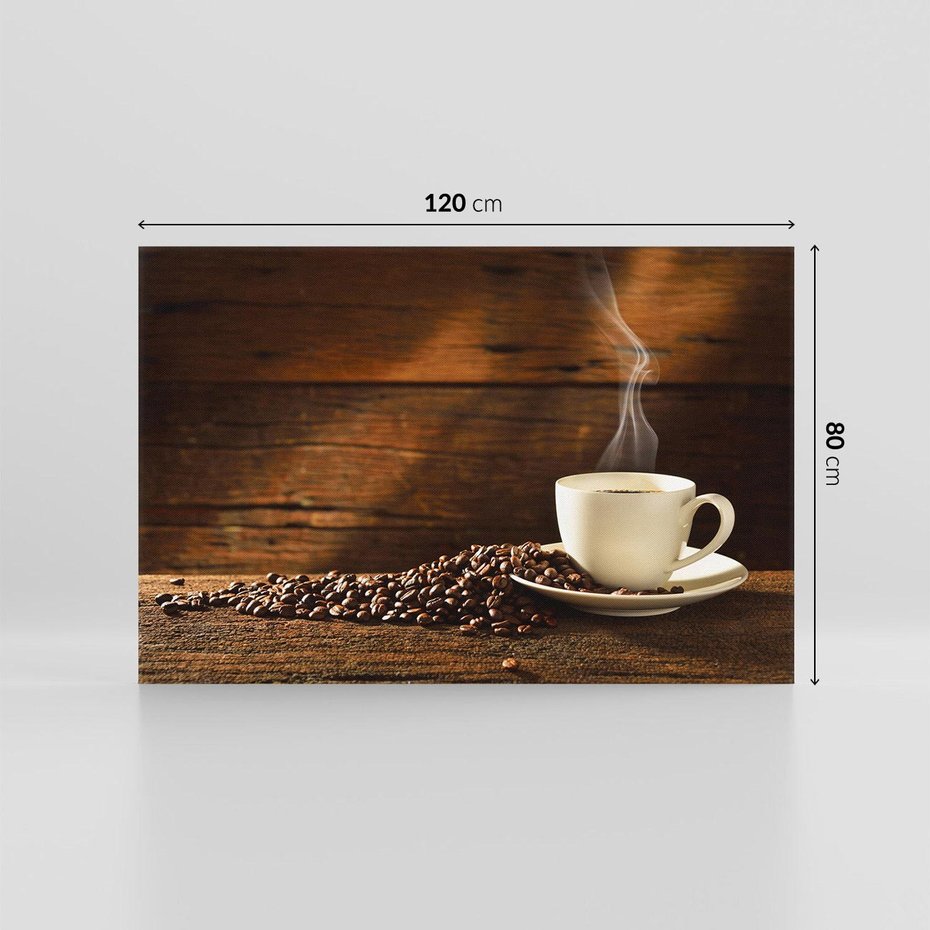 Obraz na płótnie 120x80 - Kawowe uniesienie w filiżance - kawa, filiżanka