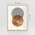 Plakat w ramie 40x50 - Taniec Okręgów - boho obraz, geometria - rama drewno