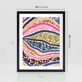 Plakat w ramie 40x50 - Wibracje Plam - kolorowe wzory, tęczowe żywe kolory - rama czarna