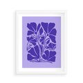 Plakat w ramie 40x50 - Migocące Boho Wibracje - kwiaty, energetyczne fioletowe tło - rama biała