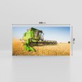 Obraz na płótnie 140x70 - Złociste żniwa na kombajnie - kombajn, zboże