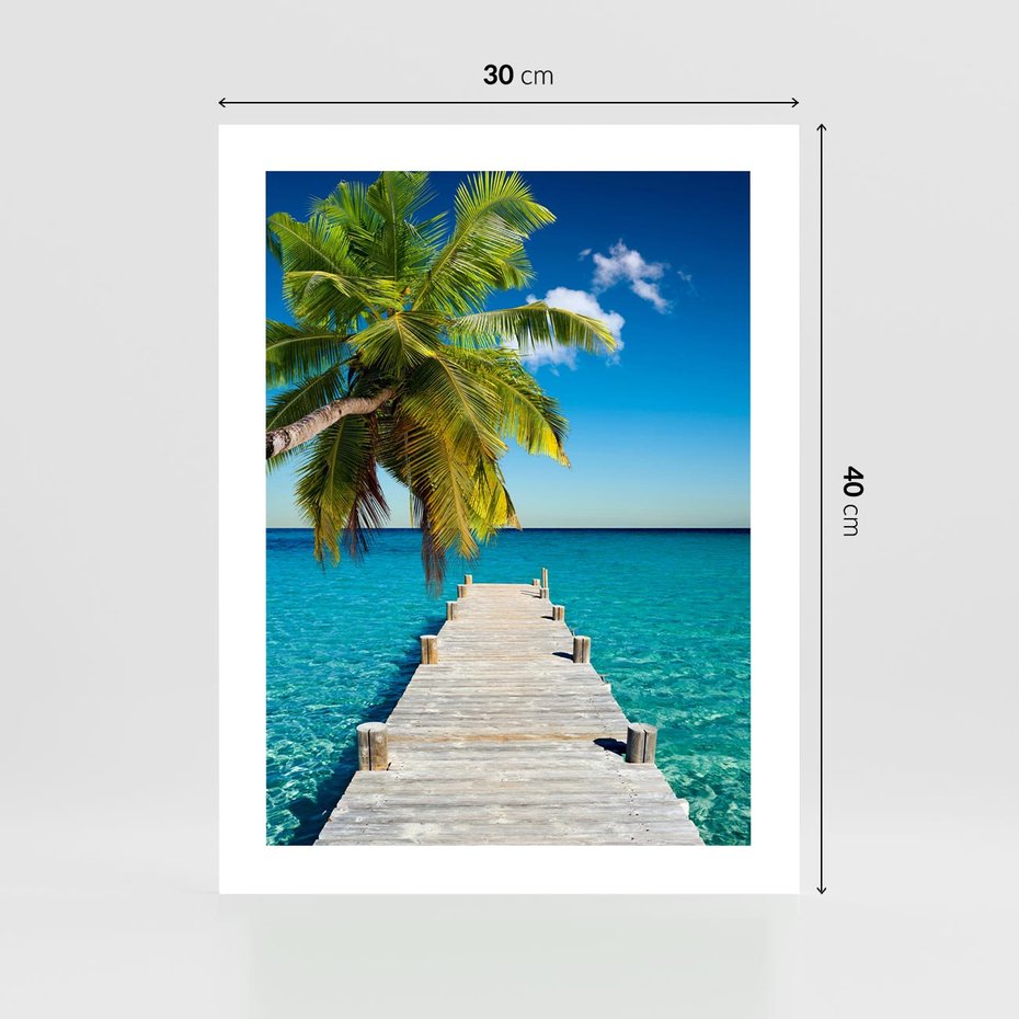 Plakat bez ramy 30x40 - Hawajskie Palmy - palma, morze