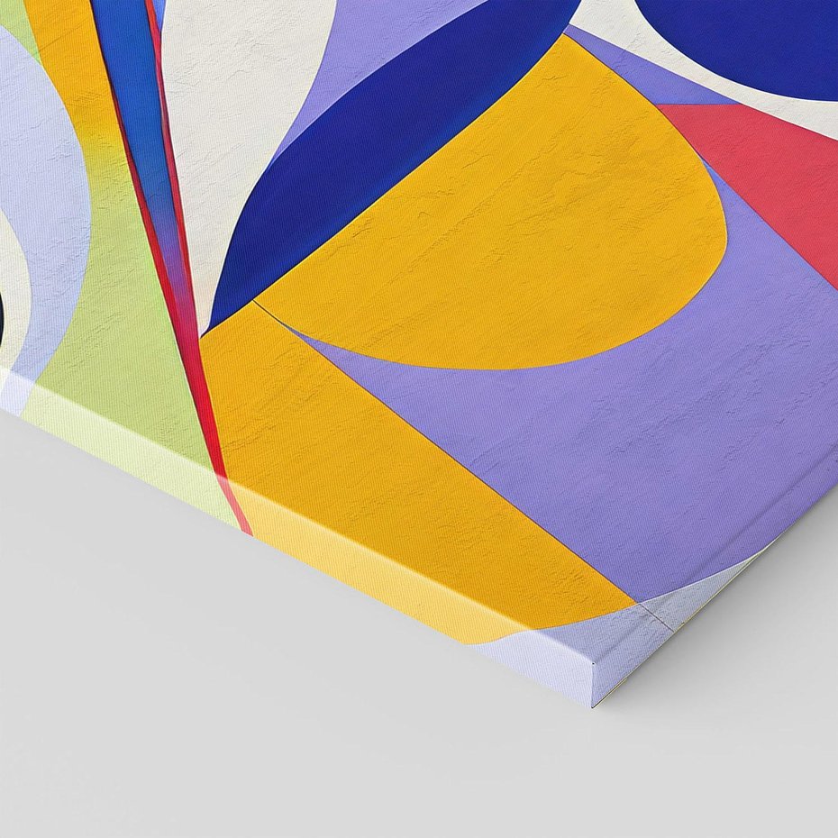 Obraz na płótnie 50x70 - Kolorowe Przesunięcia Kształtów - abstrakcyjny obraz olejny, żywe kolory