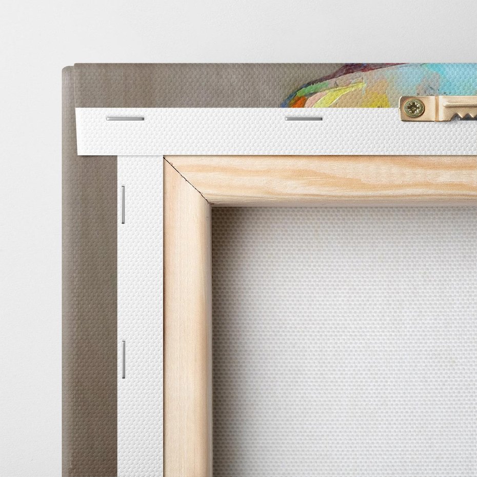 Obraz na płótnie 70x100 - W Żółtej Sukience - olejny abstrakcyjny obraz, portret kobiety w żółtej sukience