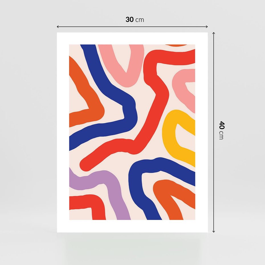 Plakat bez ramy 30x40 - Intrygujące Widzenia - abstrakcyjny kolorowy obraz, kolorowe linie