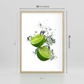 Plakat w ramie 50x70 - Kwaskowata moc limonki i cytryny - limonka, cytryna - rama drewno