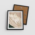 Plakat w ramie 40x50 - Góry w Złocie i Minimalizmie - grafika, złote góry - rama czarna