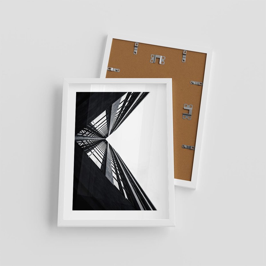 Plakat w ramie 30x40 - Nowoczesność w Linii - architektura, proste linie - rama biała