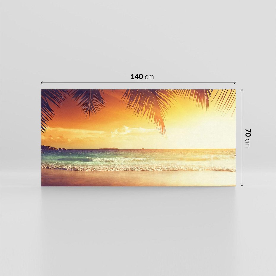 Obraz na płótnie 140x70 - Magia zachodu słońca na Karaibach - Karaiby, zachód