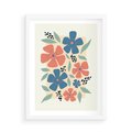 Plakat w ramie 50x70 - Kolorowe Pasmo - kwiaty, nowoczesna abstrakcja - rama biała