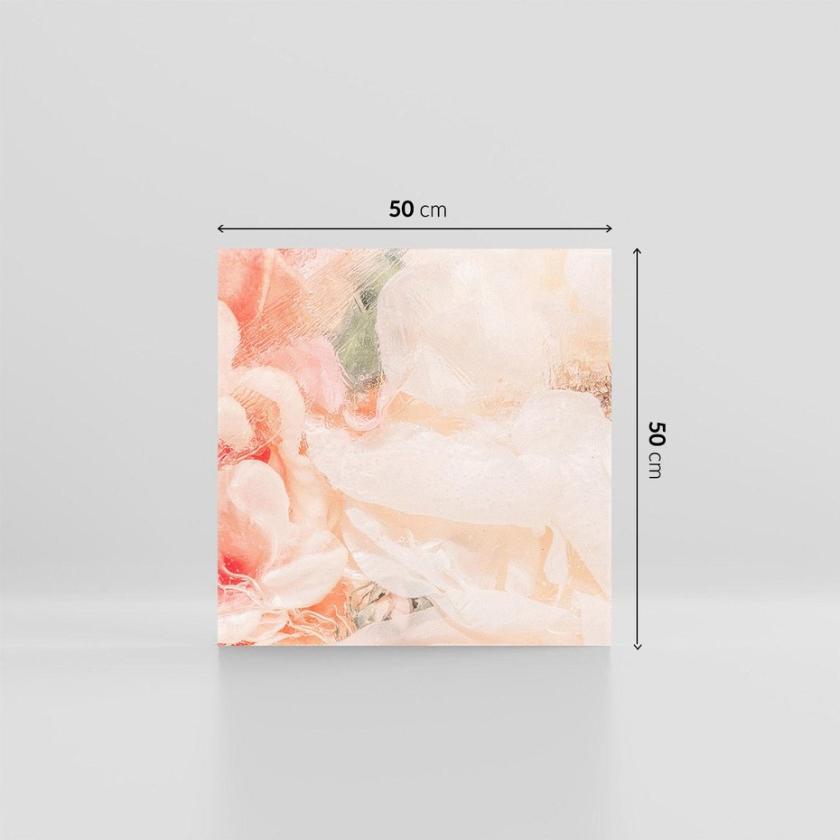 Obraz na płótnie 50x50 - Kwiatowe hafty marzeń - abstrakcja przypominająca kwiaty, róże