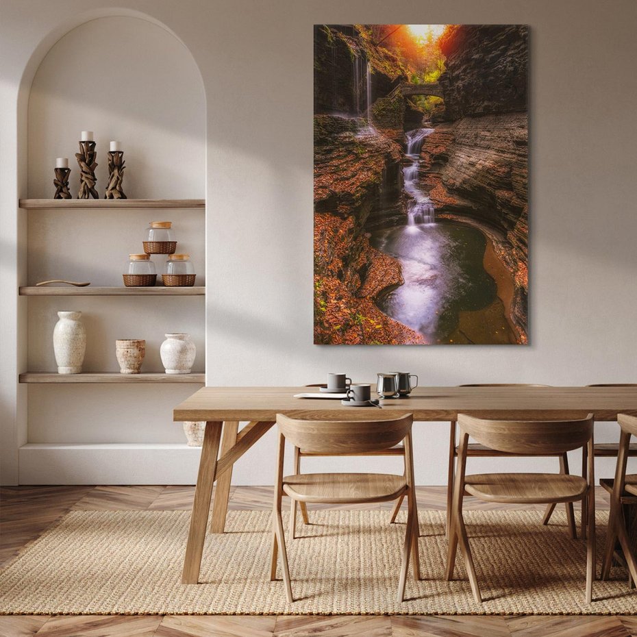 Obraz na płótnie 80x120 - Barwna Harmonia - strumień, las