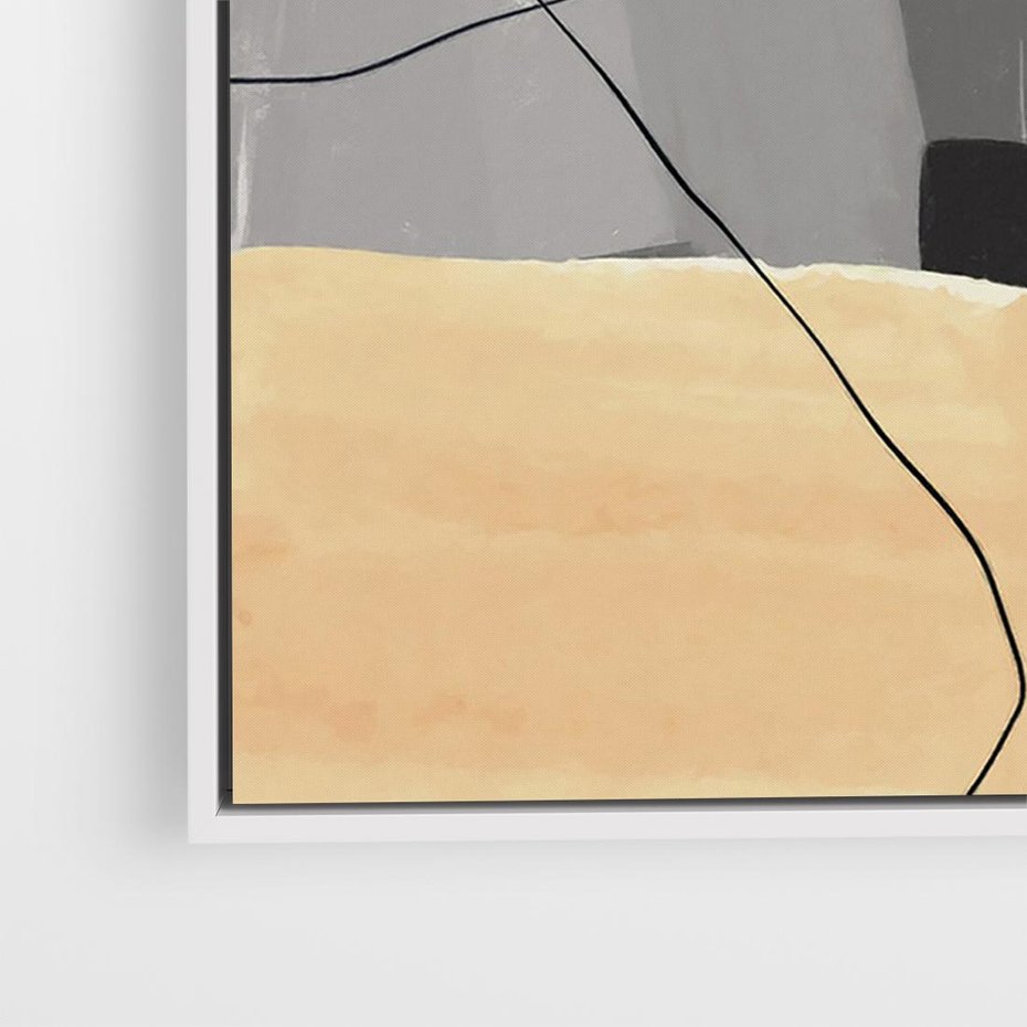 Obraz w ramie 120x80 - Harmonia w chaosie serca - abstrakcja na szarym tle, kolorowe plamy koloru - rama biała