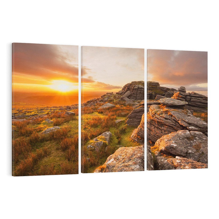 Obraz na płótnie 120x80 - Skały oplątane słońcem - skały, słońce