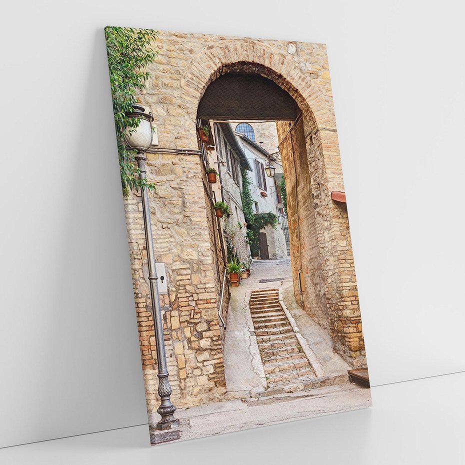Obraz na płótnie 50x70 - Klimatyczna Uliczka w Grecji - uliczka, Grecja