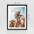 Plakat w ramie 40x50 - Plażowa Idylla z Palmami - palmy, rajska plaża - rama czarna