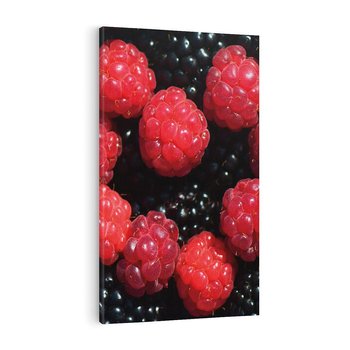 Obraz na płótnie 80x120 - Maliny Soczysta Eksplozja - maliny, owoce