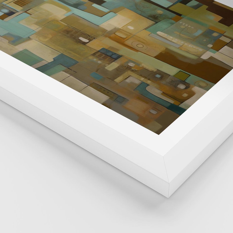 Plakat w ramie 50x70 - Kolorowe Wyobrażenia - abstrakcyjny obraz, mnogość kolorów - rama biała