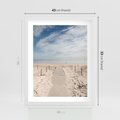 Plakat w ramie 40x50 - Ścieżka na plaży - plaża, ścieżka - rama biała