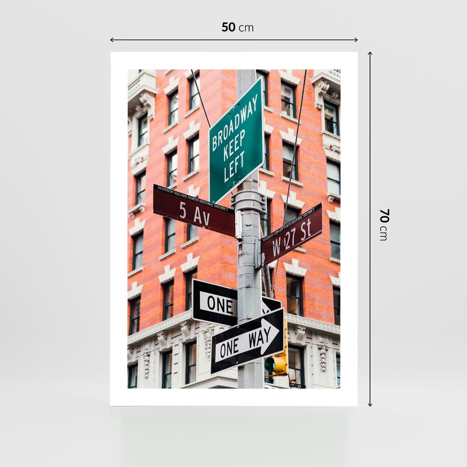 Plakat bez ramy 50x70 - Namiastka wielkiego miasta - Nowy Jork, drogowskaz
