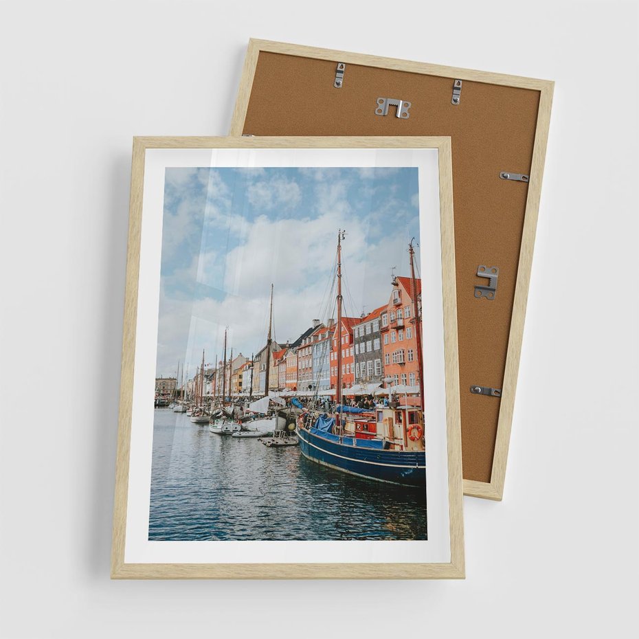 Plakat w ramie 50x70 - Wibracje Miejskiego Klimatu - Dania, Kopehaga - rama drewno