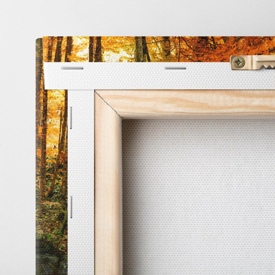 Obraz na płótnie 50x70 - Jesienny wodospad w lesie - jesień, wodospad