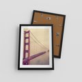 Plakat w ramie 30x40 - Most w mgle z perspektywą - most, perspektywa - rama czarna