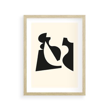 Plakat w ramie 40x50 - Tajemnicze Spektrum - abstrakcyjne kształty, geometria - rama drewno