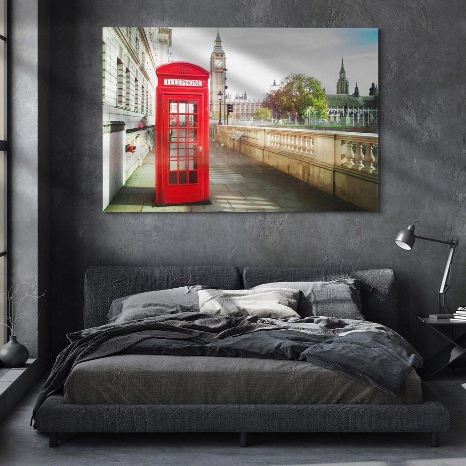 Obraz na płótnie 120x80 - Londyńskie widoki - Londyn, telefon